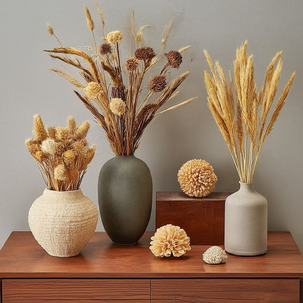 Artificial-flowers-on-table