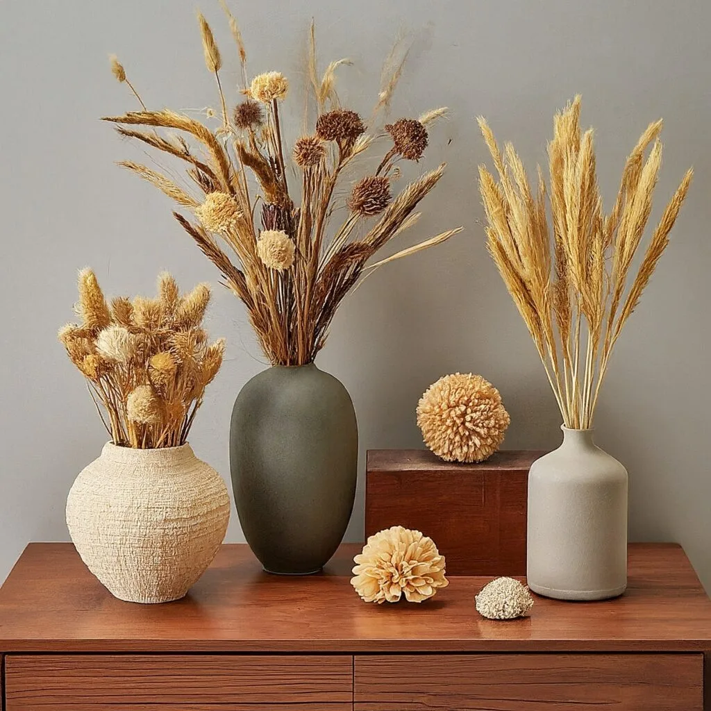 Artificial-flowers-on-table